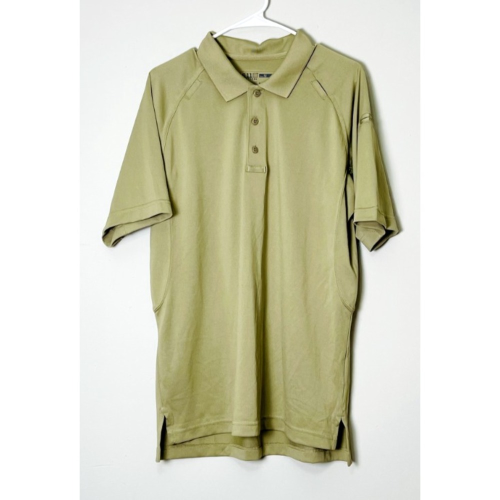 5.11 Tactical Polo Shirt Men's Medium Beige Performance Short Sleeve Work Golf‎